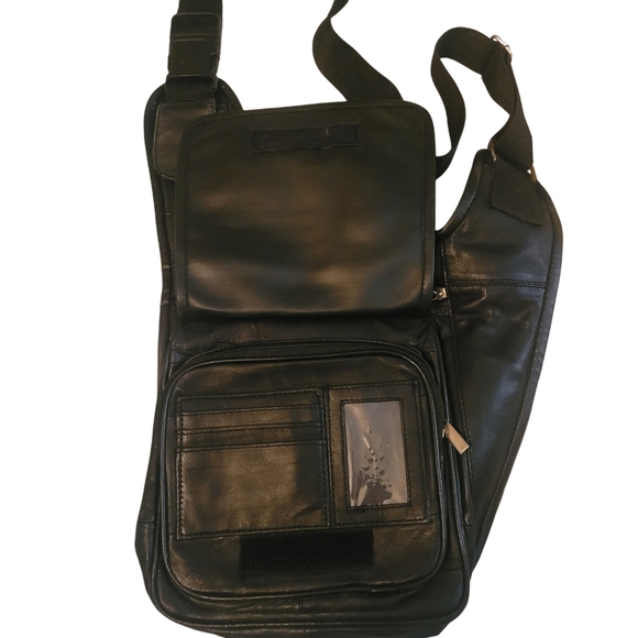 Black Soft Leather Crossbody Bag - Picture 2 of 7